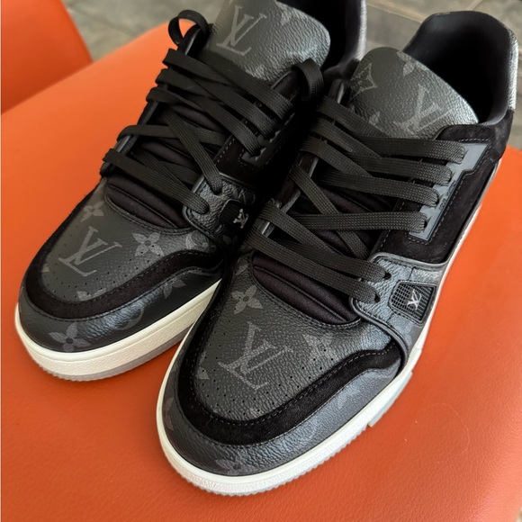 Louis Vuitton Men's Monogram Black and Gray Sneakers - Picture 1 of 5